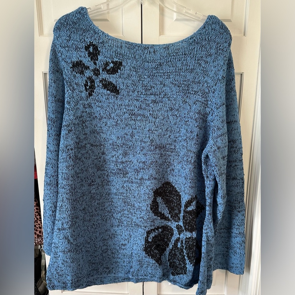 JH Collectibles Swearer Blue with Black Flowers Size 2X